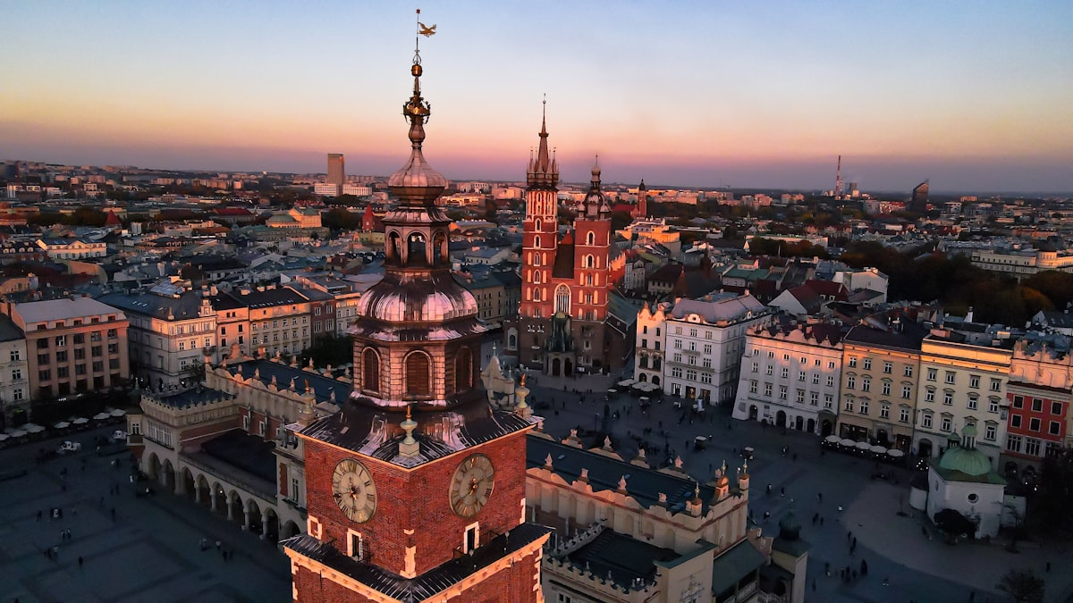 Kraków cityscape with historic buildings