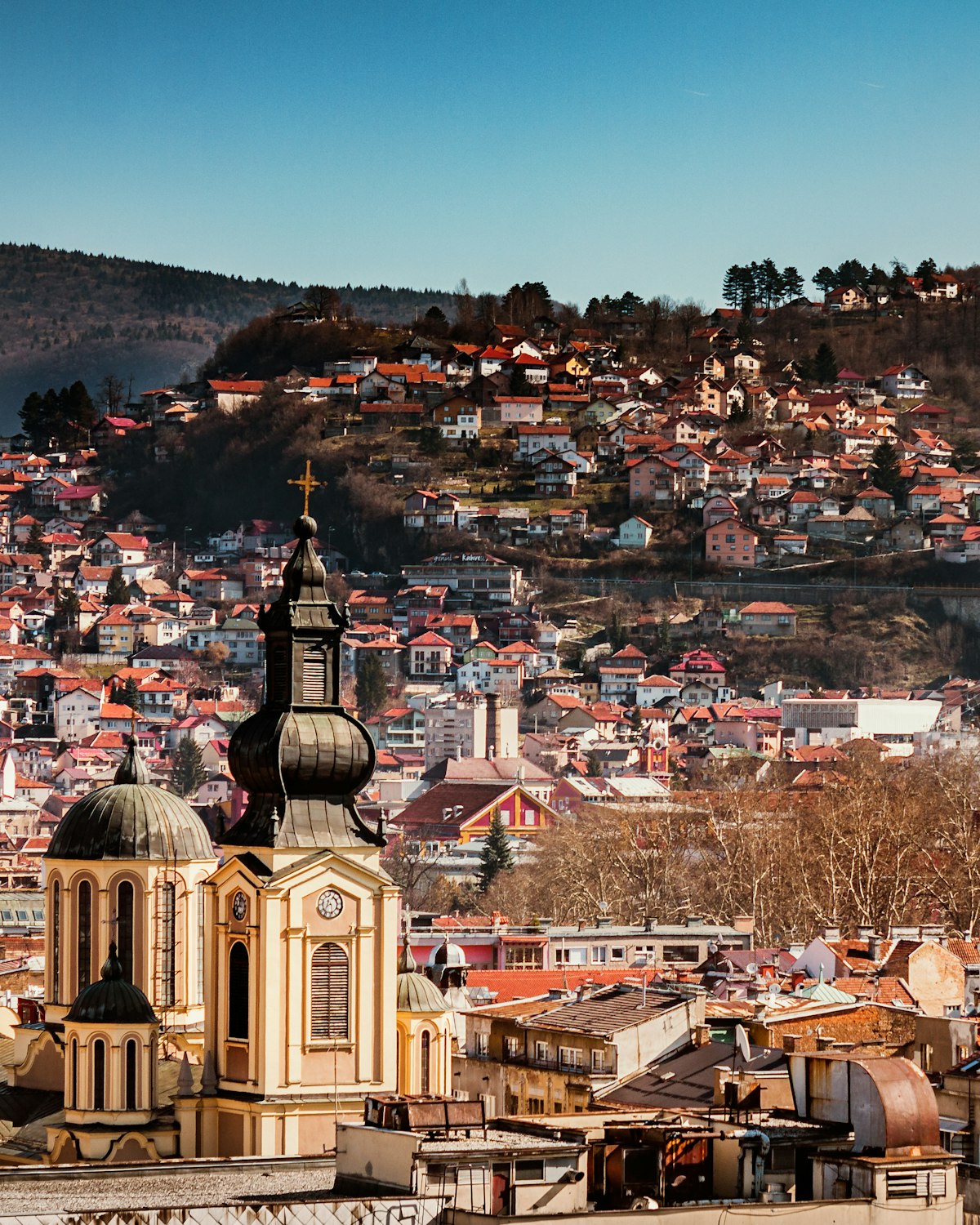 Sarajevo cityscape with minarets